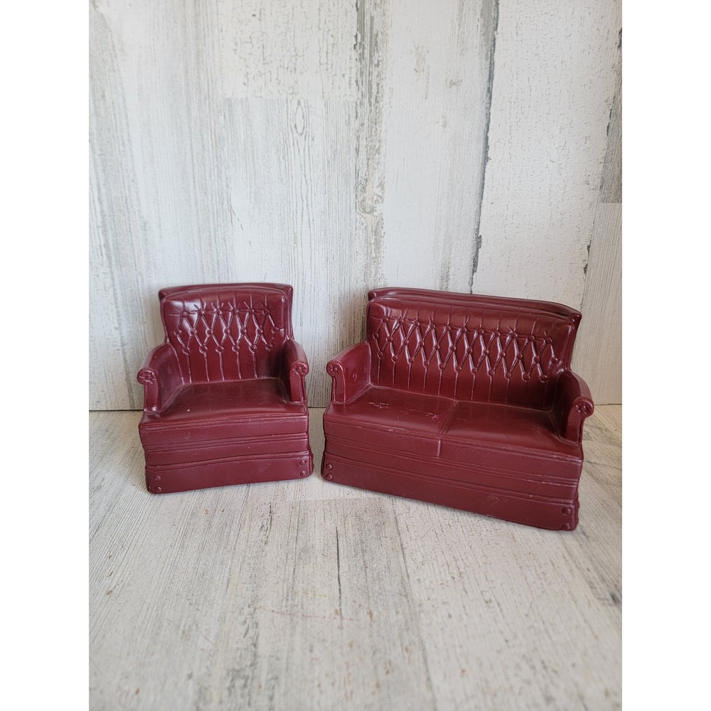 Sindy 1978 couch arm chair red vintage doll house set accessory